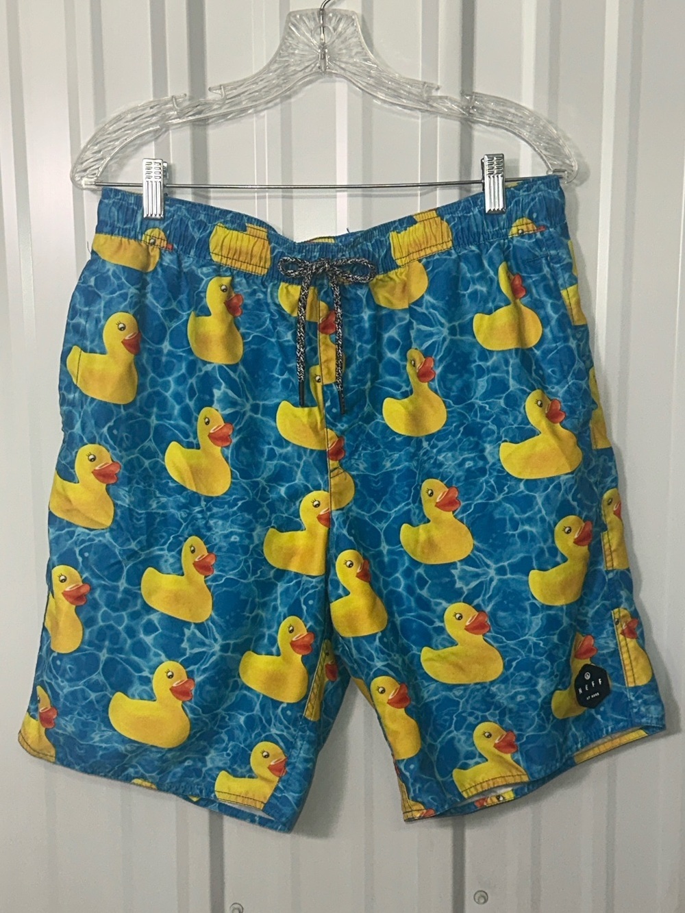 Neff  All Over Print Rubber Ducky Swim Board Shorts Men Graphic Surf Streetwear